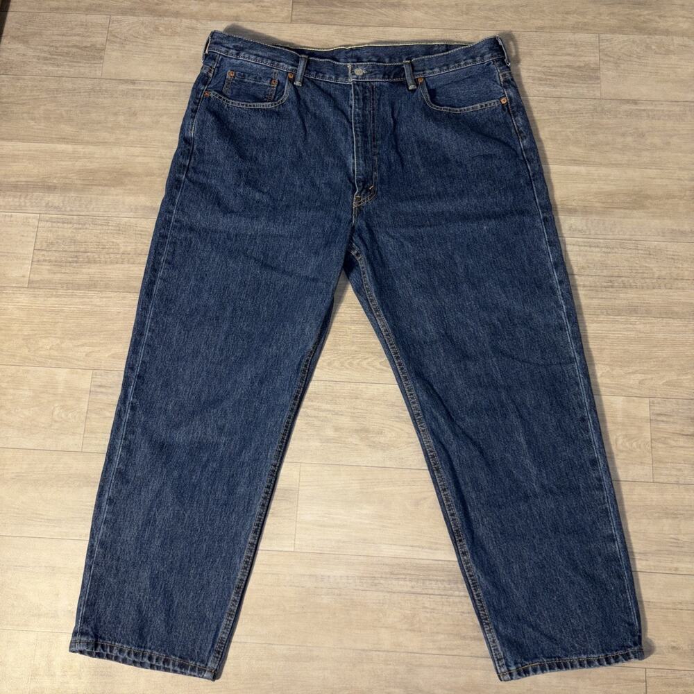 Levi Strauss 550 Big Mens 44X 29 Red Tab Denim Jeans Dark Blue - Picture 1 of 9